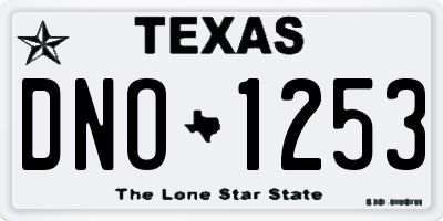 TX license plate DNO1253