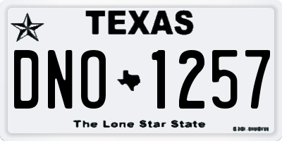 TX license plate DNO1257