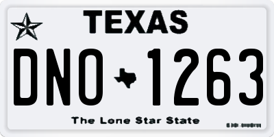 TX license plate DNO1263