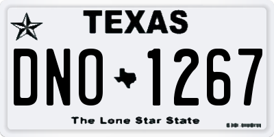 TX license plate DNO1267