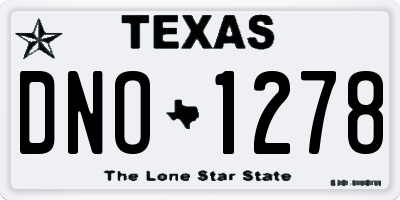 TX license plate DNO1278