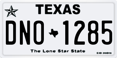 TX license plate DNO1285