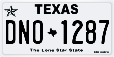 TX license plate DNO1287