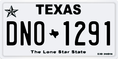 TX license plate DNO1291