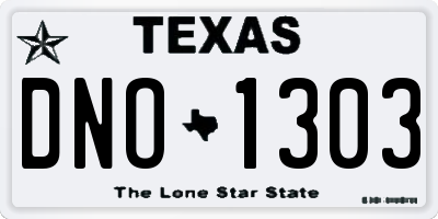 TX license plate DNO1303