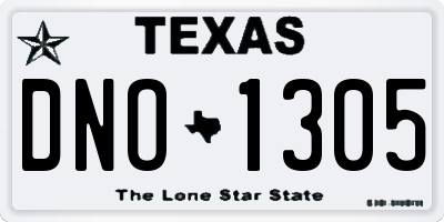 TX license plate DNO1305