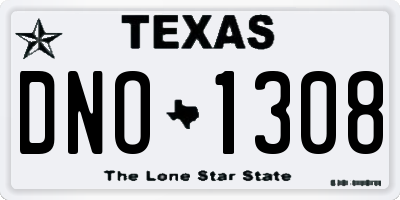 TX license plate DNO1308
