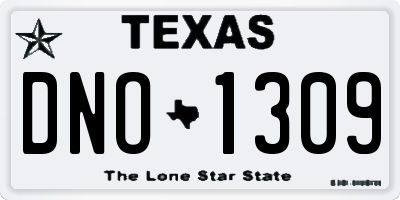 TX license plate DNO1309