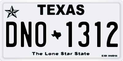 TX license plate DNO1312