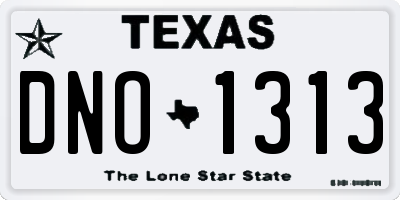 TX license plate DNO1313