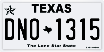 TX license plate DNO1315