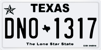 TX license plate DNO1317