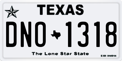 TX license plate DNO1318