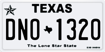TX license plate DNO1320