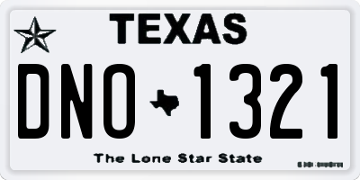 TX license plate DNO1321
