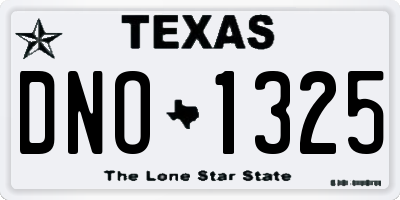 TX license plate DNO1325