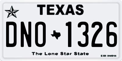 TX license plate DNO1326