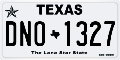TX license plate DNO1327