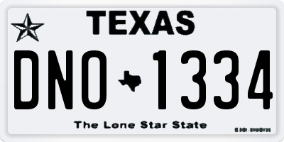 TX license plate DNO1334
