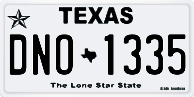 TX license plate DNO1335