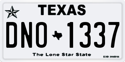 TX license plate DNO1337