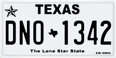 TX license plate DNO1342