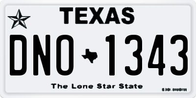 TX license plate DNO1343