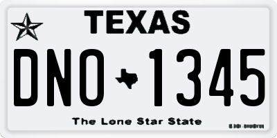 TX license plate DNO1345