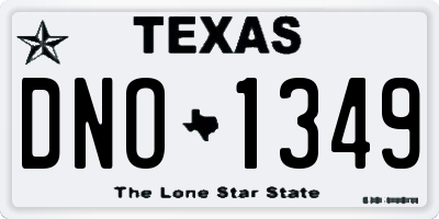 TX license plate DNO1349