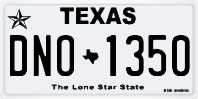 TX license plate DNO1350