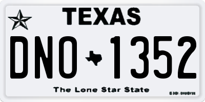 TX license plate DNO1352