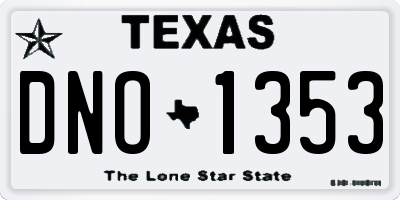 TX license plate DNO1353