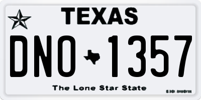 TX license plate DNO1357