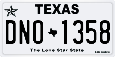 TX license plate DNO1358