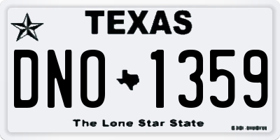 TX license plate DNO1359