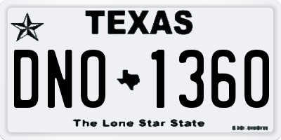 TX license plate DNO1360