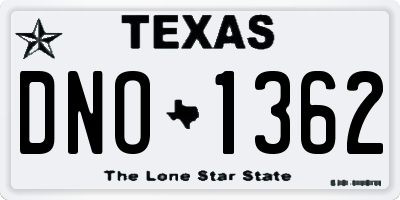 TX license plate DNO1362