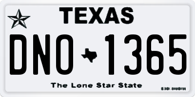 TX license plate DNO1365