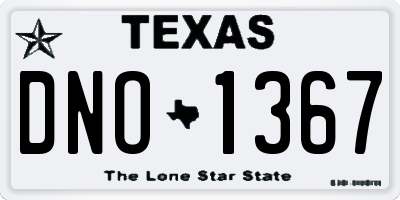 TX license plate DNO1367