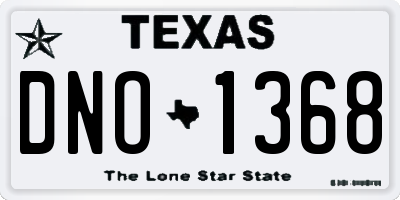 TX license plate DNO1368