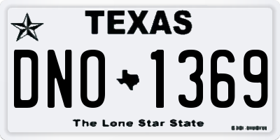 TX license plate DNO1369