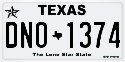 TX license plate DNO1374