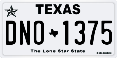 TX license plate DNO1375