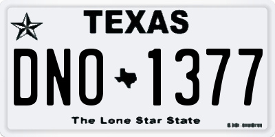 TX license plate DNO1377