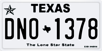 TX license plate DNO1378