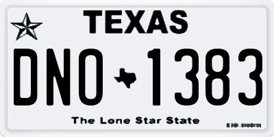 TX license plate DNO1383