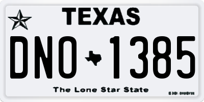 TX license plate DNO1385