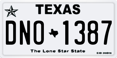 TX license plate DNO1387