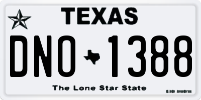 TX license plate DNO1388