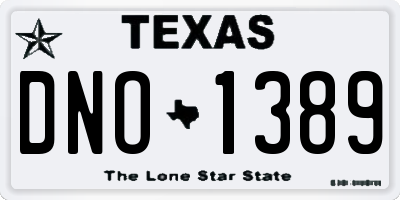 TX license plate DNO1389